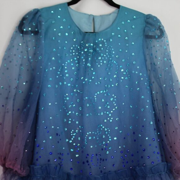 NWT Cynthia Rowley Rhinestone Tallulah Ombré Organza Maxi Dress Size Small - Picture 4 of 16